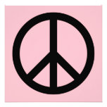 Pink and Black Peace Symbol Announcement