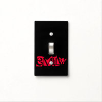 Pink and Black Personalized Light Switch Cover