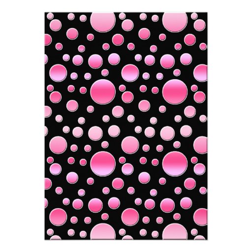Pink and Black Polka Dot Bat Mitzvah Invite