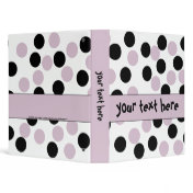 Pink and Black Polka Dot Binder