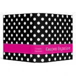 Pink and Black Polka Dot Coupon Organizer 3 Ring Binder