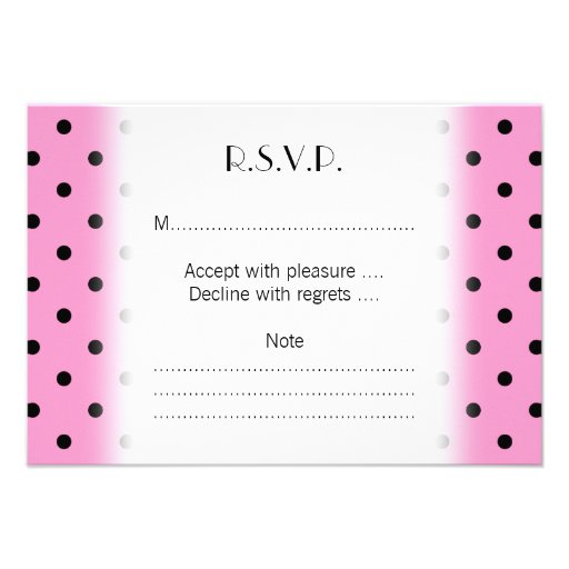 Pink and Black Polka Dot Pattern. Invite