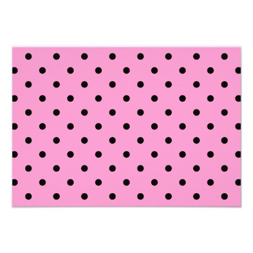 Pink and Black Polka Dot Pattern. Invite