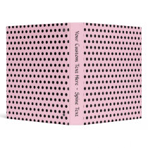 Pink and Black Polka Dot Pattern. Spotty. Binders