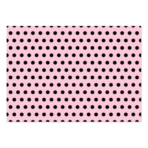 Pink and Black Polka Dot Pattern. Spotty. Business Card Template (front side)