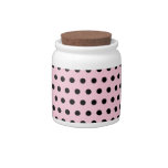 Pink and Black Polka Dot Pattern. Spotty. Candy Jars