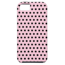 Pink and Black Polka Dot Pattern. Spotty. iPhone 5 Cover