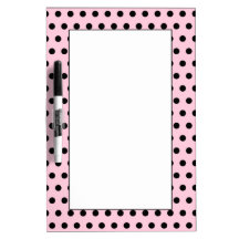 Pink and Black Polka Dot Pattern. Spotty. Dry-Erase Whiteboards