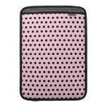 Pink and Black Polka Dot Pattern. Spotty. Macbook Air Sleeve