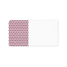 Pink and Black Polka Dot Pattern. Spotty. Address Label