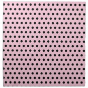 Pink and Black Polka Dot Pattern. Spotty. Printed Napkin