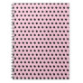 Pink and Black Polka Dot Pattern. Spotty. Spiral Notebook