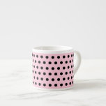 Pink and Black Polka Dot Pattern. Spotty. Espresso Mugs