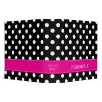 Pink and Black Polka Dot Personalized School 3 Ring Binder