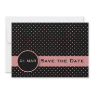 Pink and Black Polka Dot Save the Date Invitation invitation