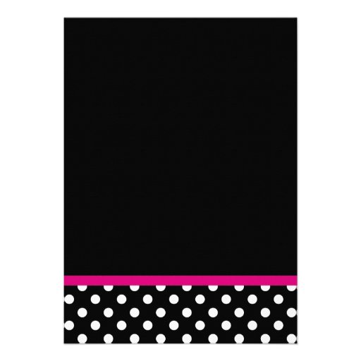 Pink and Black Polka Dots Bow Sweet 16 Birthday Announcement