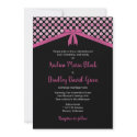 Pink and Black Polka Dots Customizable Wedding Invitation