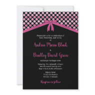 Pink and Black Polka Dots Customizable Invitation invitation