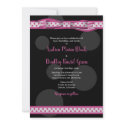 Pink and Black Polka Dots Customizable Wedding Invitation
