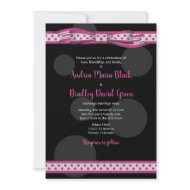 Pink and Black Polka Dots Customizable Invitation invitation