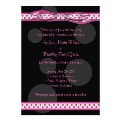Pink and Black Polka Dots Customizable Invitation