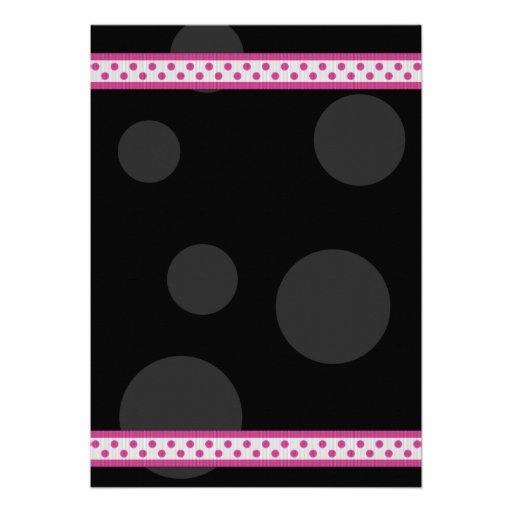 Pink and Black Polka Dots Customizable Invitation