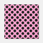 Pink and Black Polka Dots Magnet