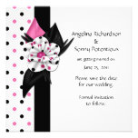 Pink and Black Polka Dots Save The Date Personalized Announcement
