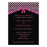 Pink and Black Polka Dots Wedding Invitation