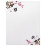 Pink and black poppies Letterhead