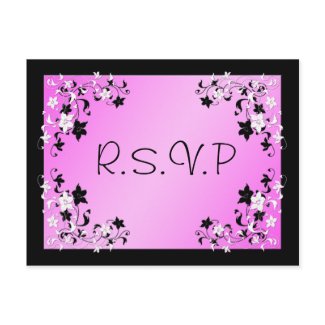 Pink and Black R.S.V.P Postcard postcard
