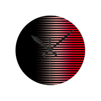 PINK AND BLACK RADIANT STRIPES ROUND WALL CLOCK