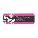 Pink and Black Return Address Label label