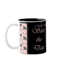 Pink and Black Save the Date Wedding Mug