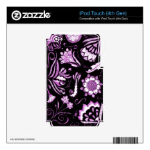 Pink and Black Skin Decals For iPod Touch 4G