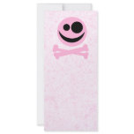 Pink and Black Skull, on a Pink Pattern. Custom Rack Card