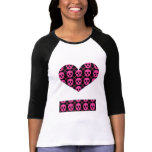 Pink and Black Skulls Heart t-shirts