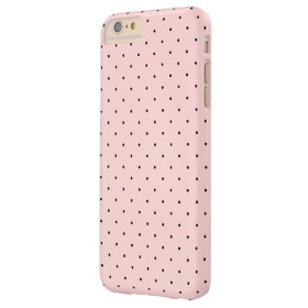 Pink and Black Small Polka Dots Pattern Barely There iPhone 6 Plus Case