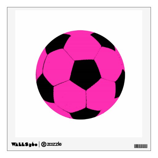 Pink and Black Soccer Ball Wall Graphics | Zazzle