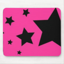 Pink and Black Star Mousepad