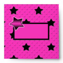 Pink and Black Stars Envelope for 5"x7" Sizes