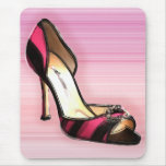 Pink and Black Stripe Mouse Pads