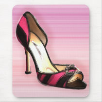 Pink and Black Stripe mousepads by ElainePlesser Pink and Black Stripe mousepads