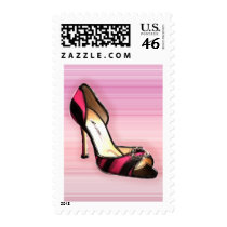 Pink and Black Stripe postage