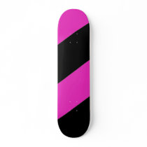 Pink and Black Striped Skateboard by crimsonskye79 Pink and Black Striped Skateboard