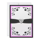 Pink and Black Sweet Sixteen Party Invitation