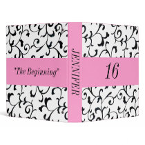 Pink and Black Sweet Sixteen Photo Album Vinyl Binders