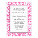 Pink and Black Swirl Damask Wedding Custom Invites