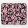 Pink and Black Swirls Mousepad