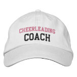 Pink and Black Text Cheerleading Coach Hat Embroidered Hats
